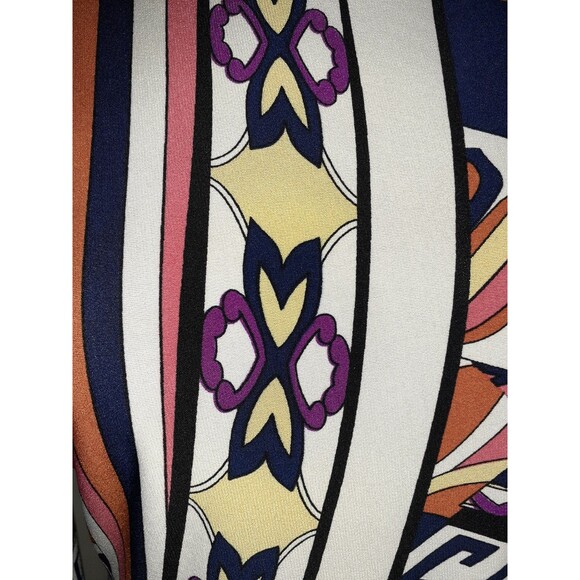 EN FOCUS STUDIO Size 10 Shift Dress Black Orange White Floral 3/4 Sleeve Stretch - Picture 3 of 7